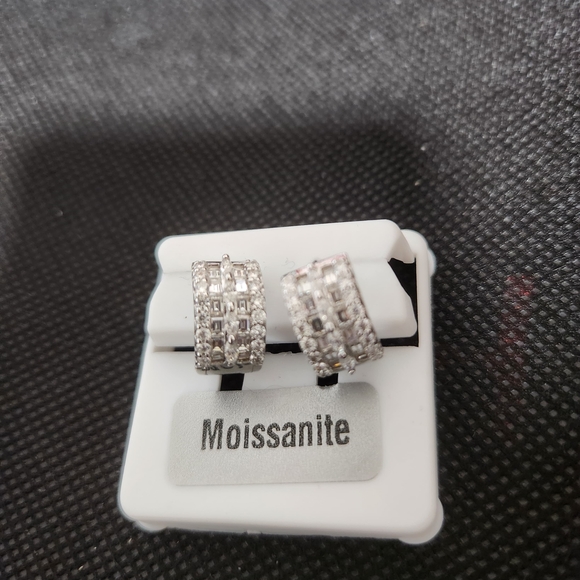 925 Silver Moissanite Sparkle HoopsSilver Hoop Earrings